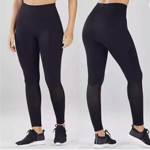 FABLETICS Seamless Mesh Leggings High Waisted Second Skin black size small